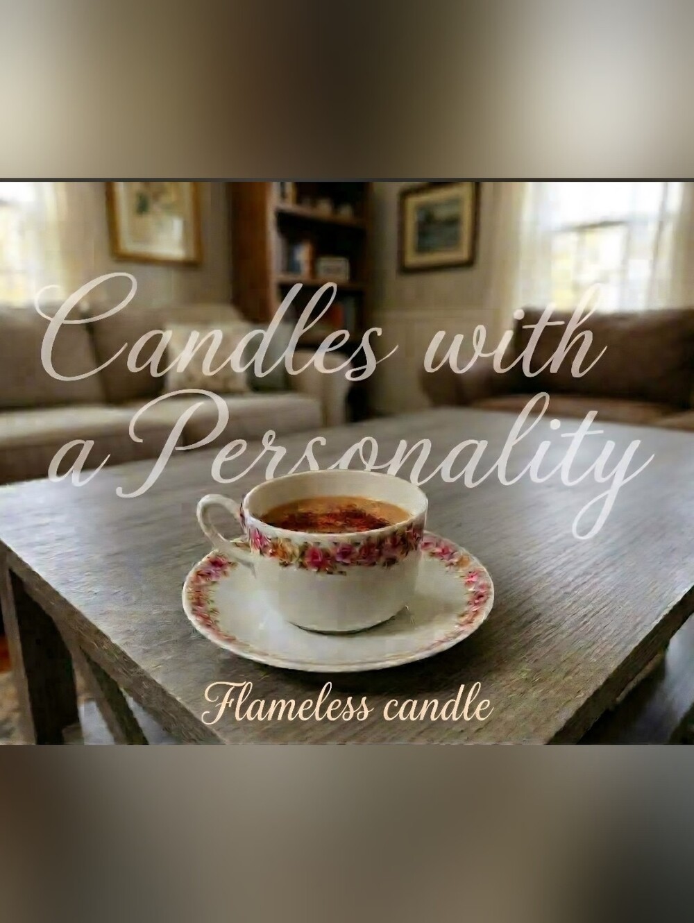 Flameless Soy Wax Candle in Delicate Cup & Saucer Germany NWT